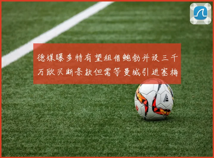 德媒曝多特有望租借鲍勃并设三千万欧买断条款但需等曼城引进塞梅尼奥