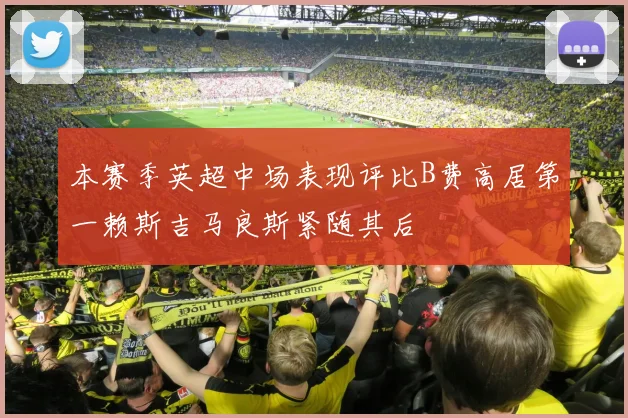 本赛季英超中场表现评比B费高居第一赖斯吉马良斯紧随其后
